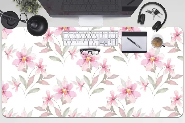 Sous main de bureau Fleurs roses