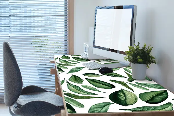 Sous-main bureau Feuilles vertes