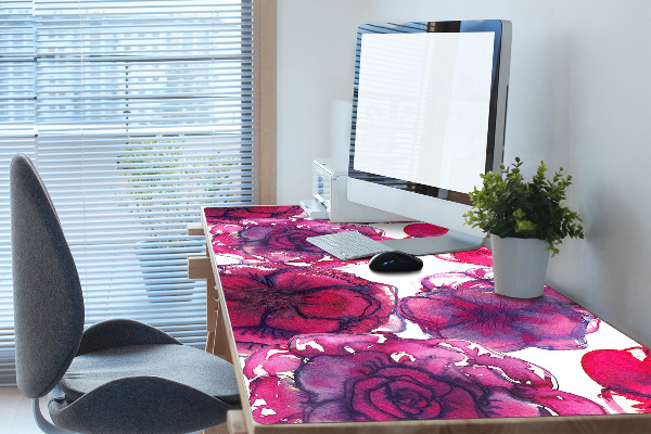 Sous main de bureau roses rouges