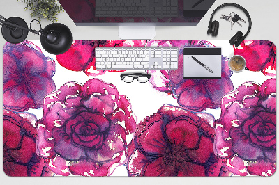 Sous main de bureau roses rouges