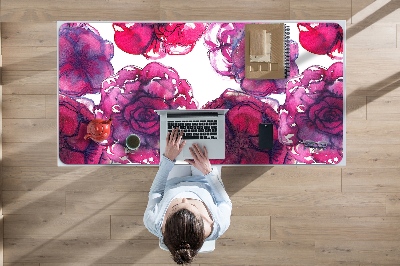 Sous main de bureau roses rouges