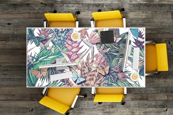 Tapis de bureau Fleurs et papillons
