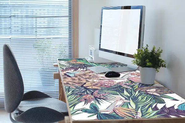 Tapis de bureau Fleurs et papillons