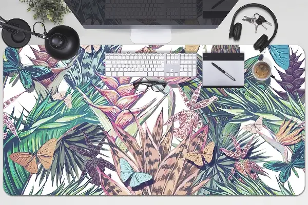 Tapis de bureau Fleurs et papillons
