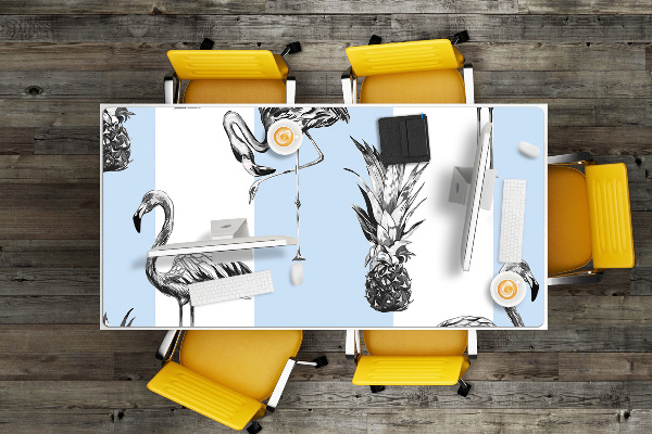 Sous-main bureau Flamant et ananas