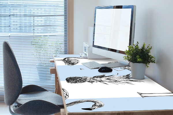 Sous-main bureau Flamant et ananas