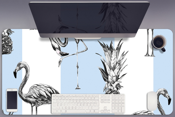 Sous-main bureau Flamant et ananas