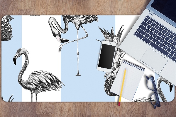 Sous-main bureau Flamant et ananas