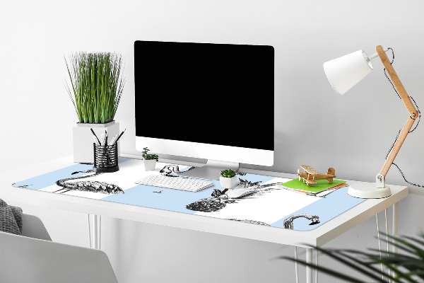 Sous-main bureau Flamant et ananas