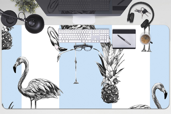 Sous-main bureau Flamant et ananas