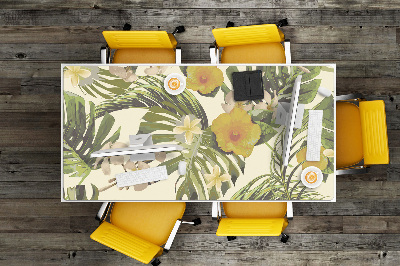 Tapis de bureau Feuilles tropicales et fleurs