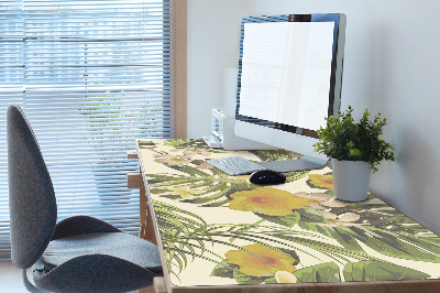 Tapis de bureau Feuilles tropicales et fleurs