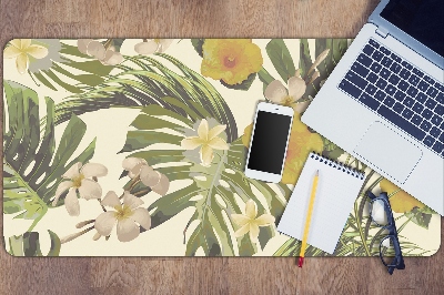 Tapis de bureau Feuilles tropicales et fleurs