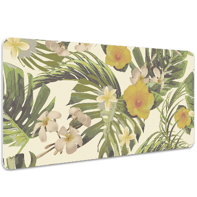 Tapis de bureau Feuilles tropicales et fleurs