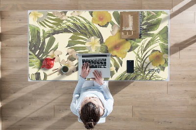 Tapis de bureau Feuilles tropicales et fleurs