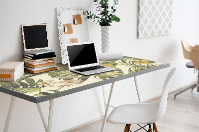 Tapis de bureau Feuilles tropicales et fleurs