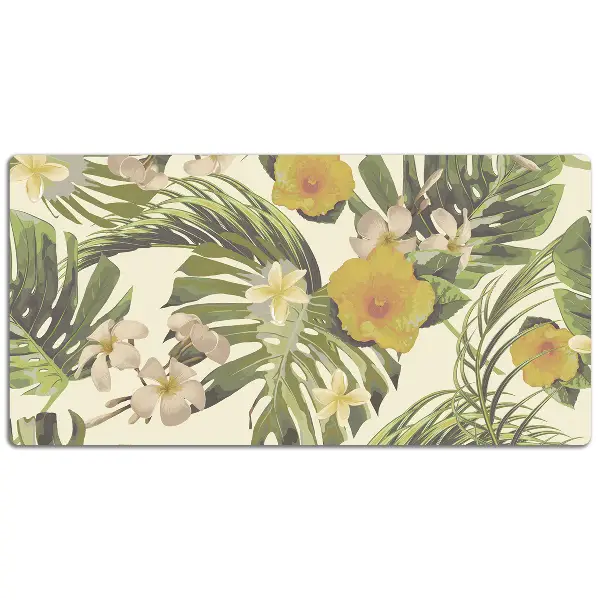 Tapis de bureau Feuilles tropicales et fleurs