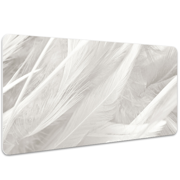 Sous-main bureau Belles plumes blanches