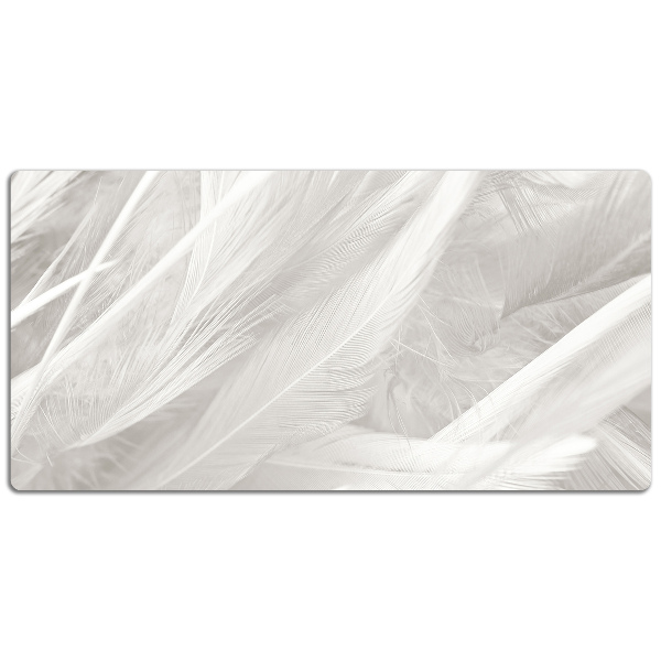 Sous-main bureau Belles plumes blanches