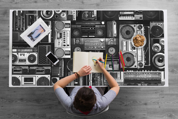 Sous-main bureau Old School Boombox