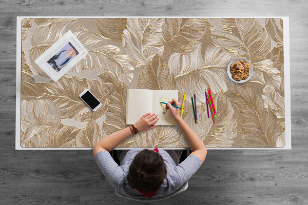 Tapis de bureau feuilles d'or
