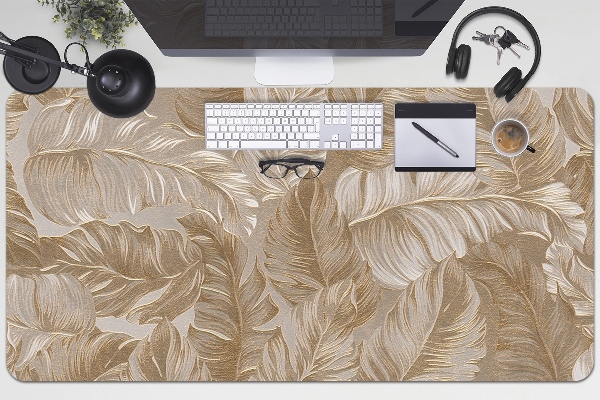 Tapis de bureau feuilles d'or