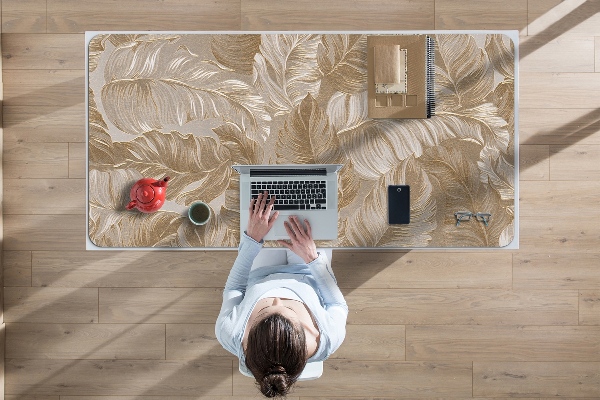 Tapis de bureau feuilles d'or