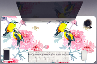 Sous-main bureau Oiseaux et fleurs