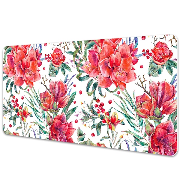 Tapis de bureau Fleurs rouges