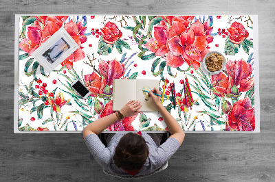 Tapis de bureau Fleurs rouges