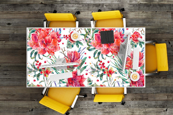 Tapis de bureau Fleurs rouges