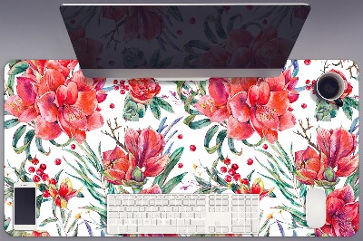 Tapis de bureau Fleurs rouges