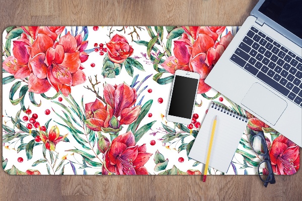 Tapis de bureau Fleurs rouges