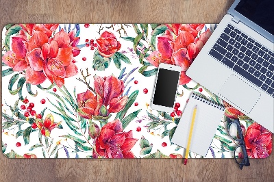 Tapis de bureau Fleurs rouges