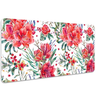 Tapis de bureau Fleurs rouges