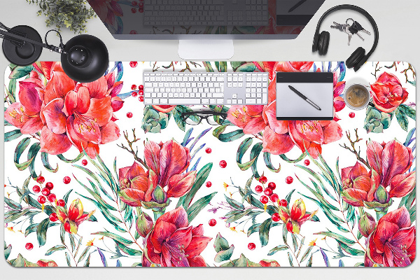 Tapis de bureau Fleurs rouges