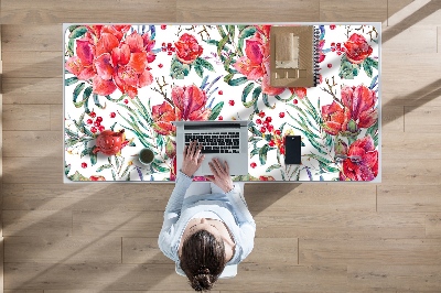 Tapis de bureau Fleurs rouges