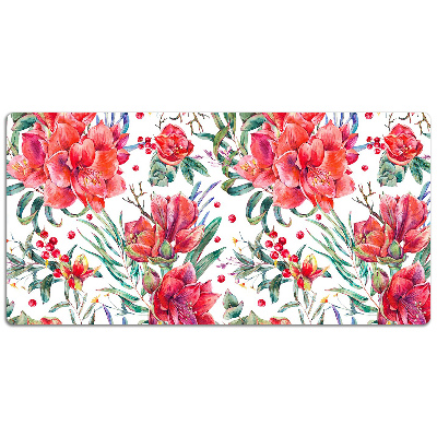 Tapis de bureau Fleurs rouges