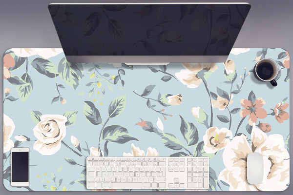 Sous-main bureau Fleurs de style vintage