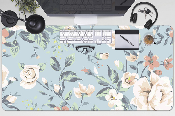 Sous-main bureau Fleurs de style vintage