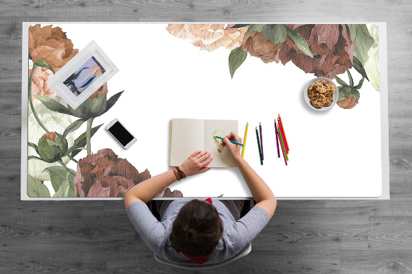 Tapis de bureau Pivoines vintage