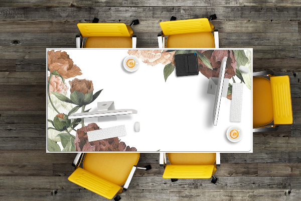 Tapis de bureau Pivoines vintage