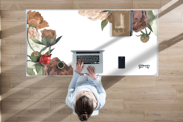 Tapis de bureau Pivoines vintage