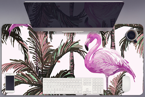 Sous-main bureau Flamingos dans la paume