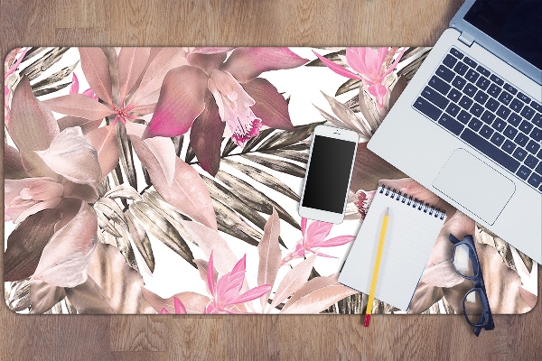 Sous-main bureau Rose tropical