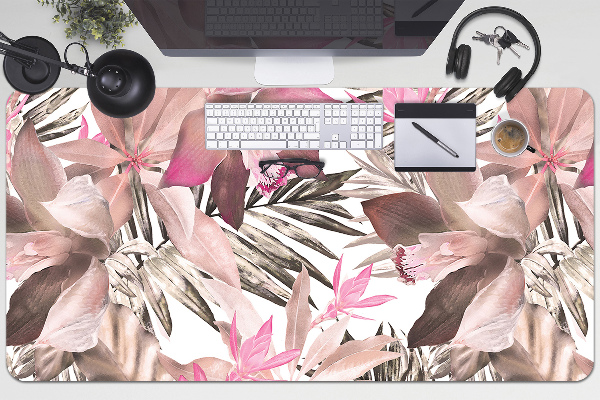 Sous-main bureau Rose tropical