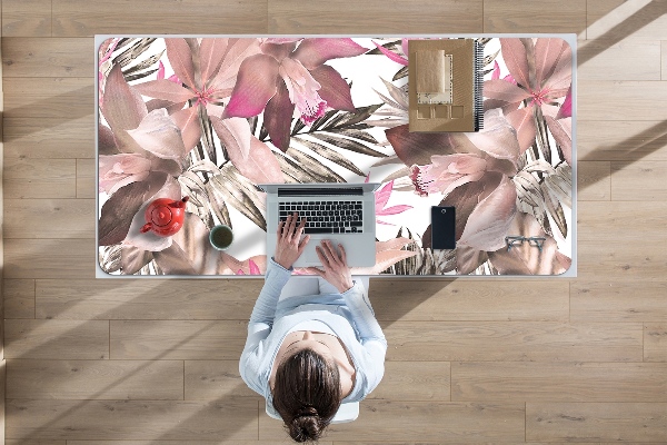 Sous-main bureau Rose tropical