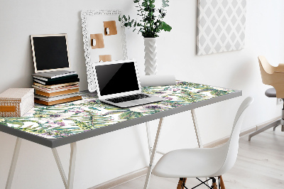 Tapis de bureau fleurs blanches