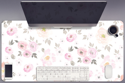 Protège bureau Fleurs aquarelles