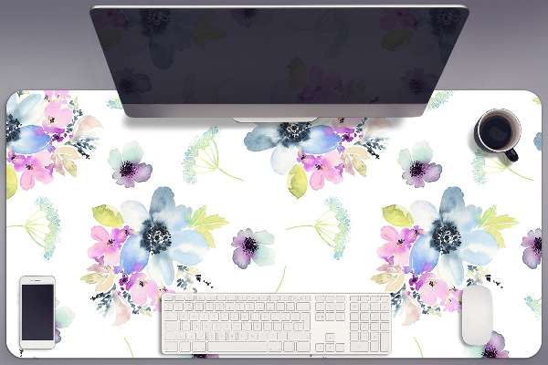 Sous-main bureau Fleurs pourpres